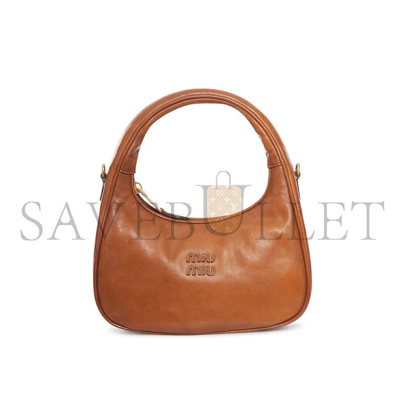 M1v M1v wander small cognac leather hobo bag (20*17*6cm)